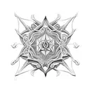 Black matte spider with sacred geometry tatoo on its back tattoo design idea