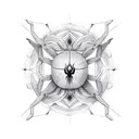 Black matte spider with sacred geometry tatoo on its back tattoo design idea