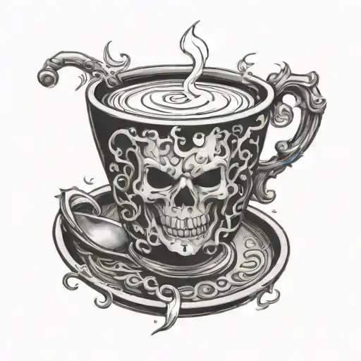 scary hot drink  tattoo design idea