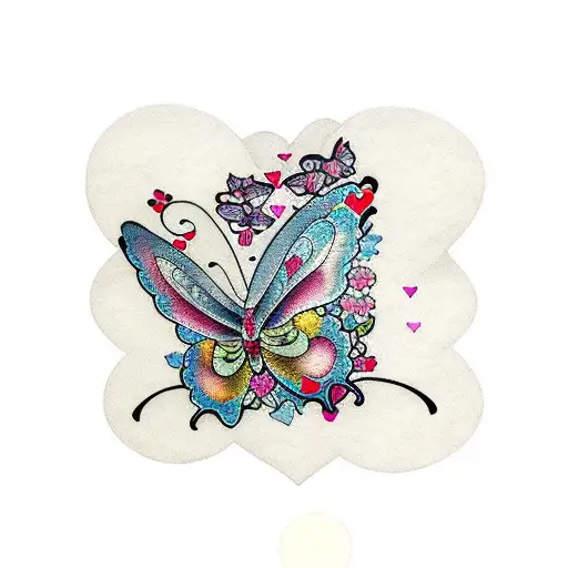 Butterfly with Hearts tattoo design idea
