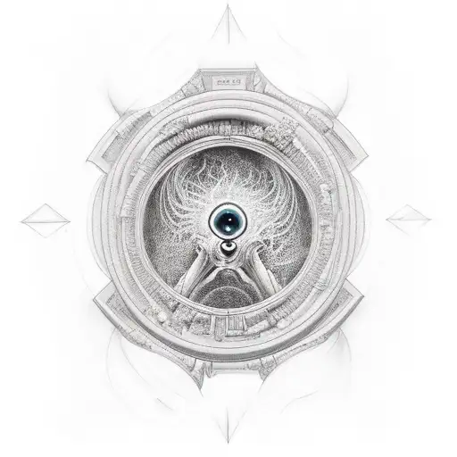 portal opening up to the dark universe tattoo design idea