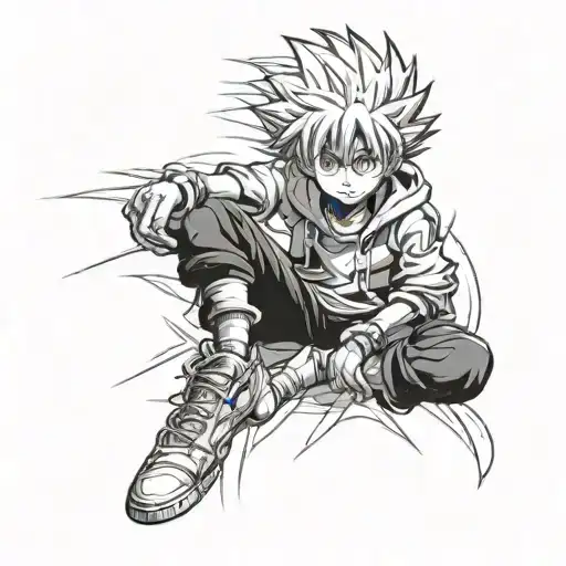 anime hunter x hunter killua tattoo design idea