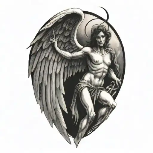 angel of death tattoo design idea