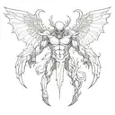 half demon half angel split down the middle tattoo design idea