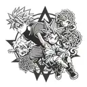 anime hunter x hunter killua gon tattoo design idea