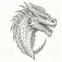 dragon,terrifying head, game of thrones style tattoo design idea