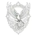 phoenix rising, japanese style, big wings, just the bird tattoo design idea