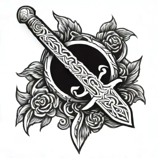 viking sword tattoo design idea