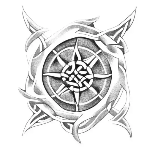 Celtic fish hook tattoo design idea