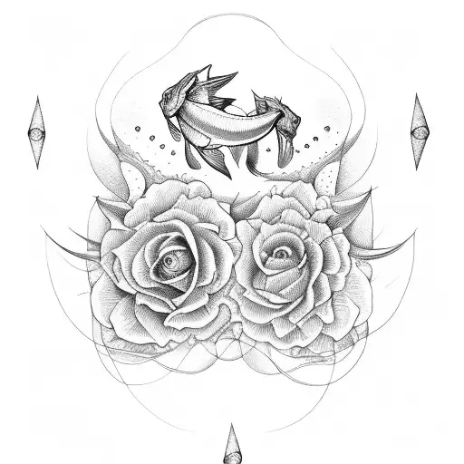 pisces, scorpio and libra flowers tattoo design idea