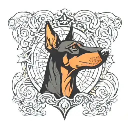 doberman dog tattoo design idea