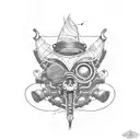 steampunk tattoo design idea