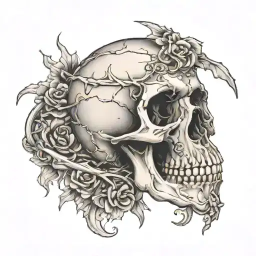 spine tattoo. a skull arm, it's like the arm part that it goes on the line on your back and then the hand is what grips  tattoo design idea