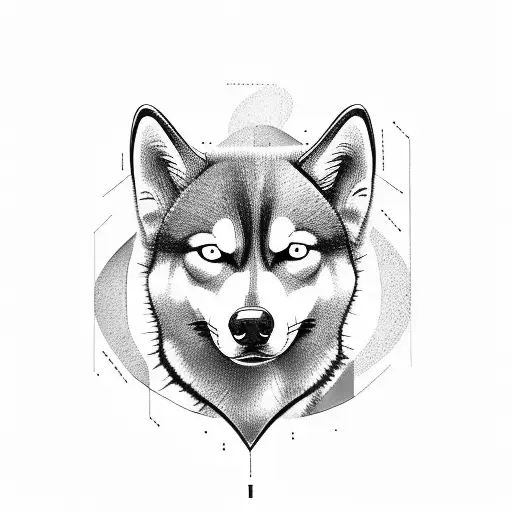 husky dog tattoo design idea