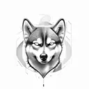 husky dog tattoo design idea
