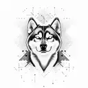 husky dog tattoo design idea