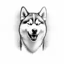 husky dog tattoo design idea