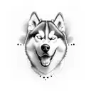 husky dog tattoo design idea