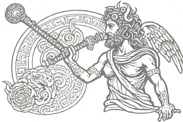singer, spiritual, Hellenistic, mythology inspired tattoo tattoo design idea