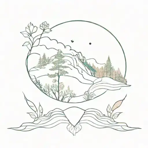 spiritual,bohemian,musical,nature inspired tattoo tattoo design idea