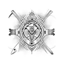 frame with fisch tattoo design idea