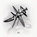 a 3 bladed propeller and one blade is over a scar  tattoo design idea