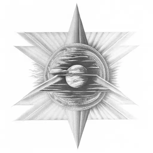 A surreal composition of a fighter jet flying through a psychedelic Pink Floyd dark side of the moon album cover tattoo design idea