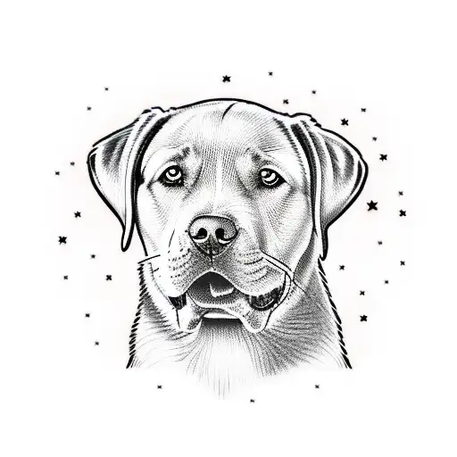 labrador retriever tattoo design idea