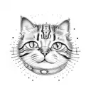 funny cartoon cat cute tattoo design idea