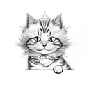 funny cartoon cat cute tattoo design idea