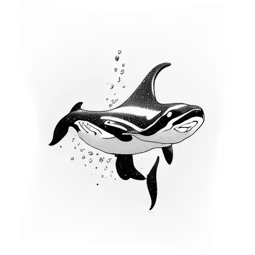 killer whale realistic tattoo design idea