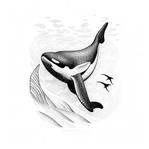 killer whale tribal tattoo design idea