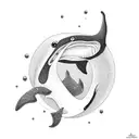 killer whale tribal vertical swimming cute tattoo design idea