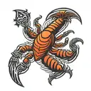 scorpion stylized as a king of spades playing card tattoo design idea