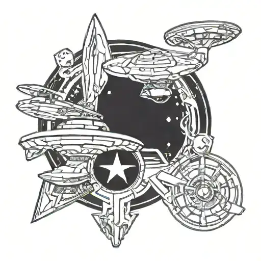 star trek ships tattoo design idea