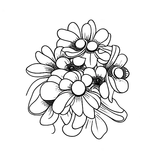 morning glory lily of the valley daisy tattoo design idea