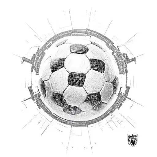post apocalypse with soccer stadium tattoo design idea
