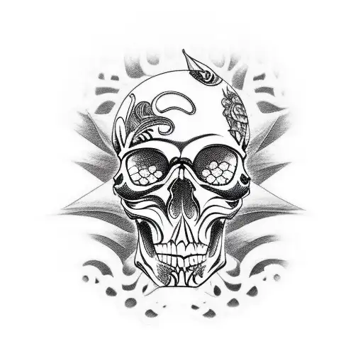 skull with pistons tattoo tattoo design idea
