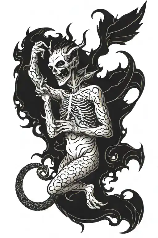 Beelzebub surrounded tattoo design idea
