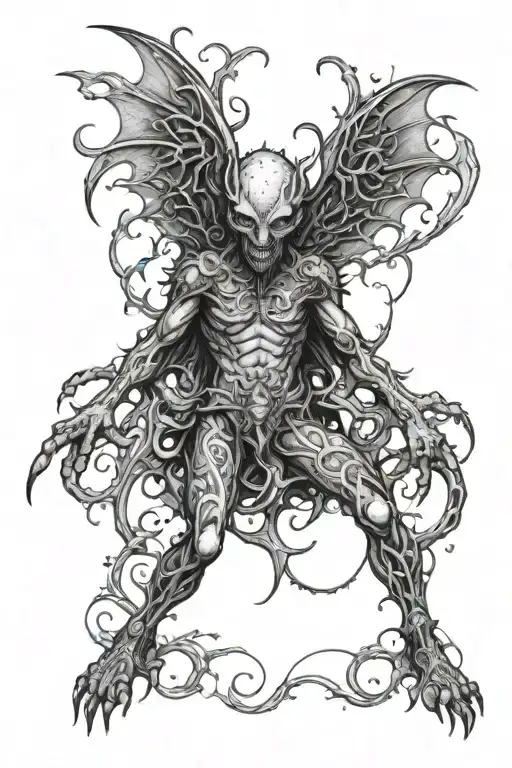 Beelzebub surrounded tattoo design idea