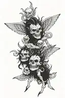 Beelzebub surrounded tattoo design idea