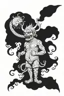 Beelzebub surrounded tattoo design idea