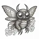 cute mothman cryptid tattoo design idea