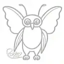 cute mothman cryptid tattoo design idea