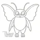 cute mothman cryptid tattoo design idea