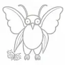 cute mothman cryptid tattoo design idea