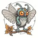 cute mothman cryptid tattoo design idea