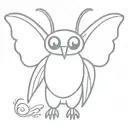 cute mothman cryptid tattoo design idea