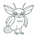 cute mothman cryptid tattoo design idea