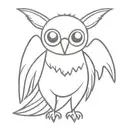 cute mothman cryptid tattoo design idea